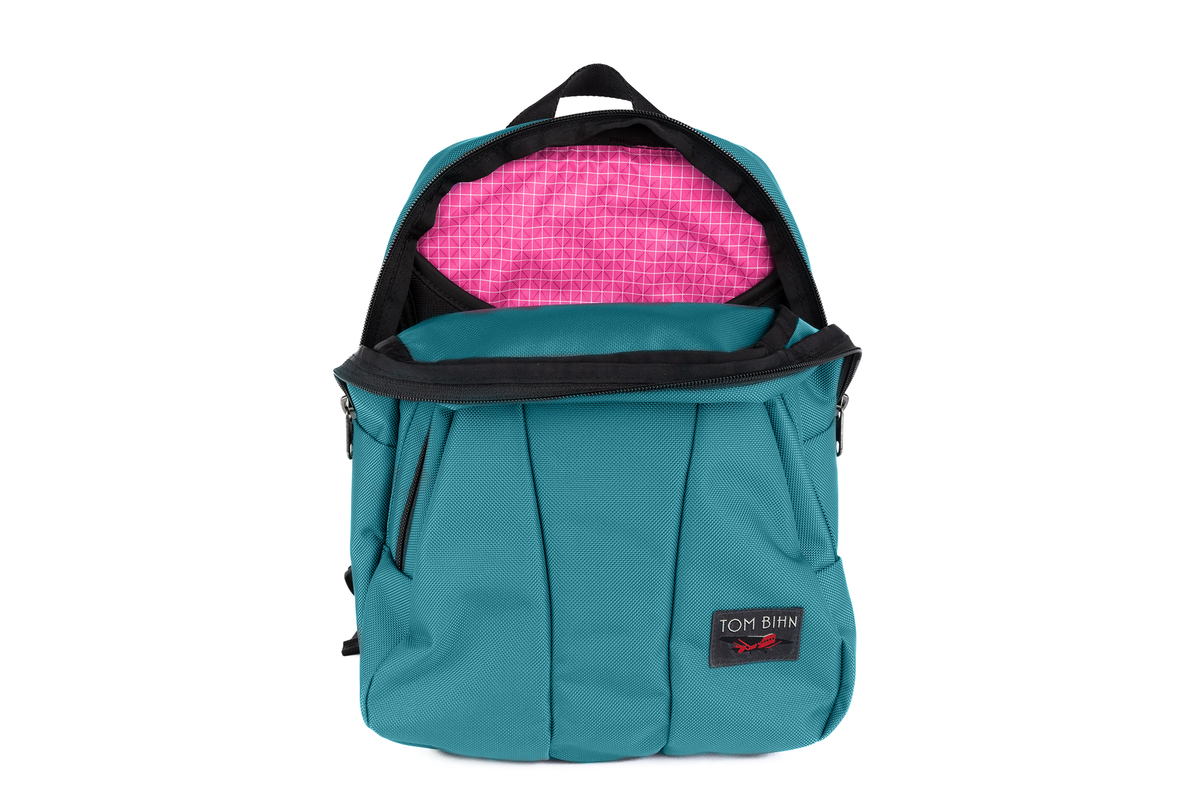 visible variant TB0127-KKPD^^Paradigm in Agave (pale teal) Ballistic with Cerise (hot pink with white grid) interior