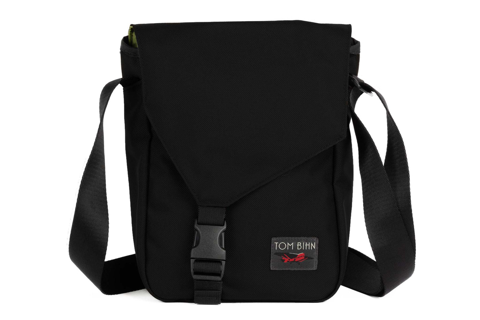 visible variant TB0201-BKML^^Small Cafe Bag in Black with red label.