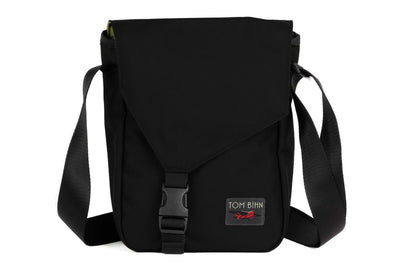 visible variant TB0201-BKML^^Small Cafe Bag in Black with red label.