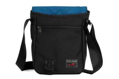 visible variant TB0201-BKOL^^The Small Cafe Bag in Black with a Cobalt interior