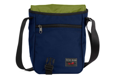 visible variant TB0201-DKML^^Small Cafe Bag in Deep Blue Ballistic with a Moss 210 Cerylon interior.