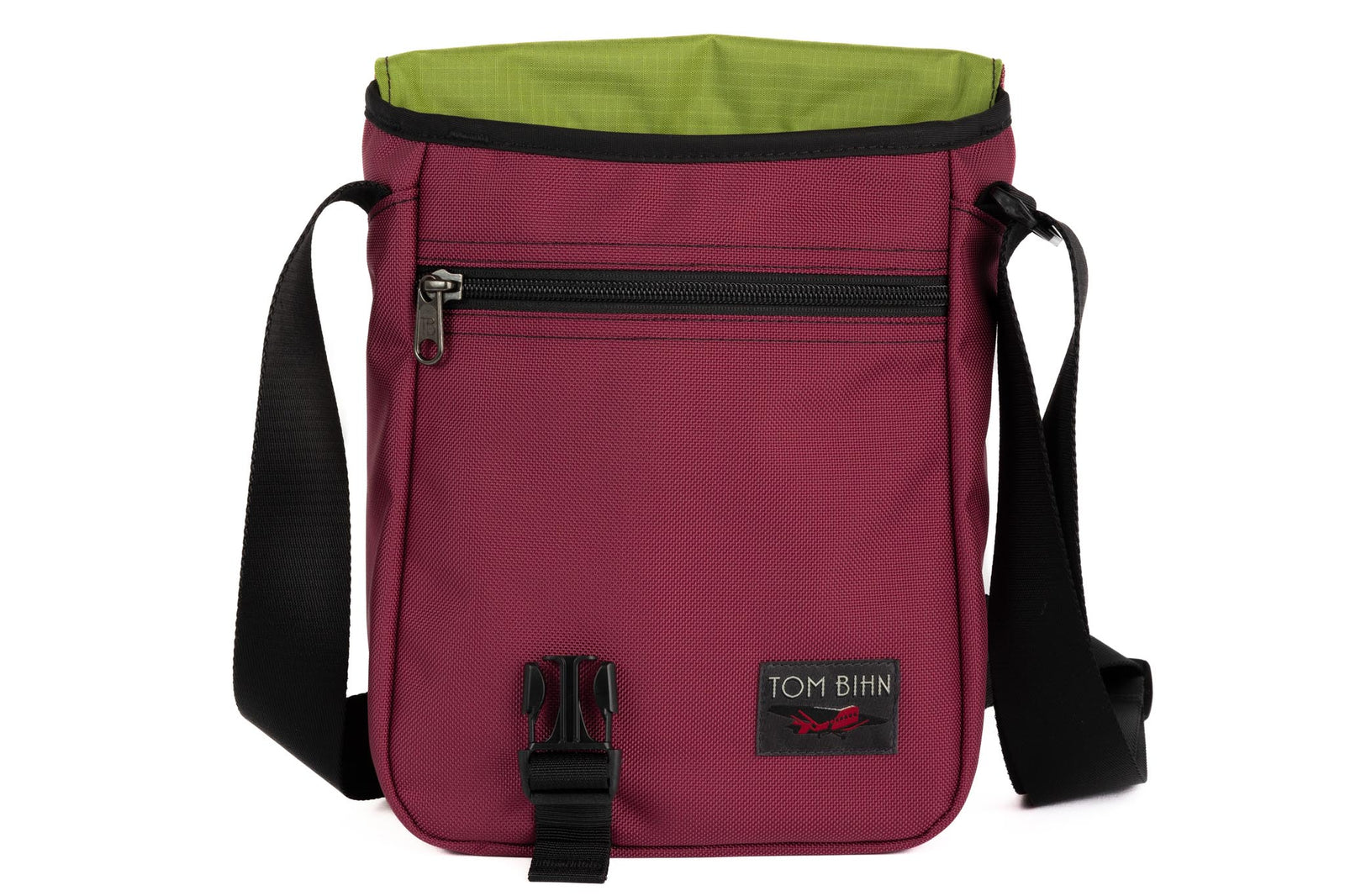 visible variant TB0201-PKML^^Small Cafe Bag in Raspberry Ballistic with a Moss 210 Cerylon interior