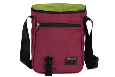 visible variant TB0201-PKML^^Small Cafe Bag in Raspberry Ballistic with a Moss 210 Cerylon interior