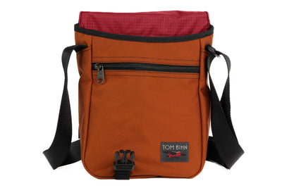 visible variant TB0201-TKSL^^Small Cafe Bag in Burnt Orange 630 Ballistic with a Sangria 210 Cerylon interior.
