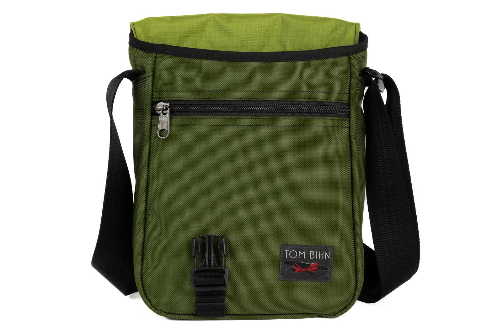 visible variant TB0201-VKML^^Small Cafe Bag in Saguaro Ballistic with a Moss 210 Cerylon interior