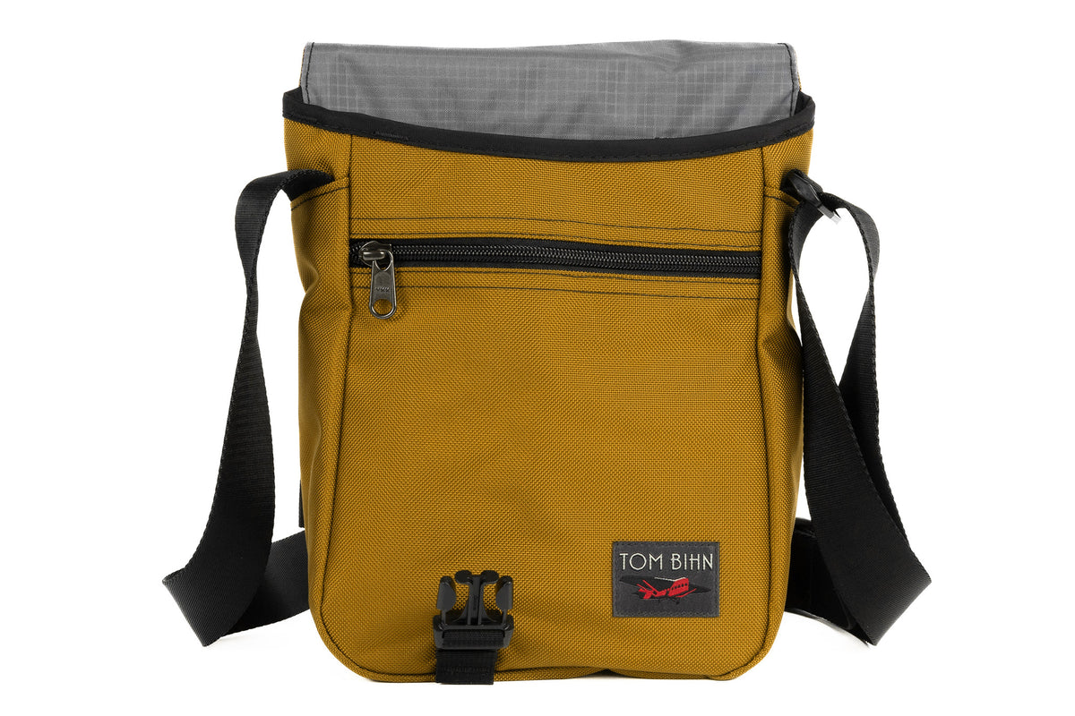 visible variant TB0201-YKGL^^Small Cafe Bag in Saffron Ballistic with a Mountain Cerylon lining
