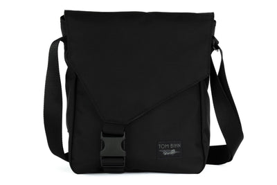 visible variant TB0202-BKGL^^Medium Cafe Bag in Black Ballistic with a grey label