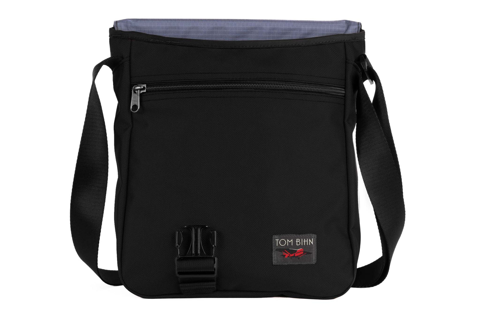 visible variant TB0202-BKDL^^Medium Cafe Bag in Black Ballistic with Dusk 210 Cerylon interior.