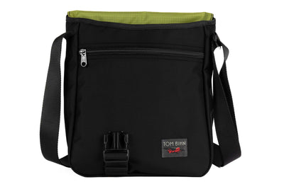 visible variant TB0202-BKML^^Medium Cafe Bag in Black Ballistic with Moss 210 Cerylon interior.