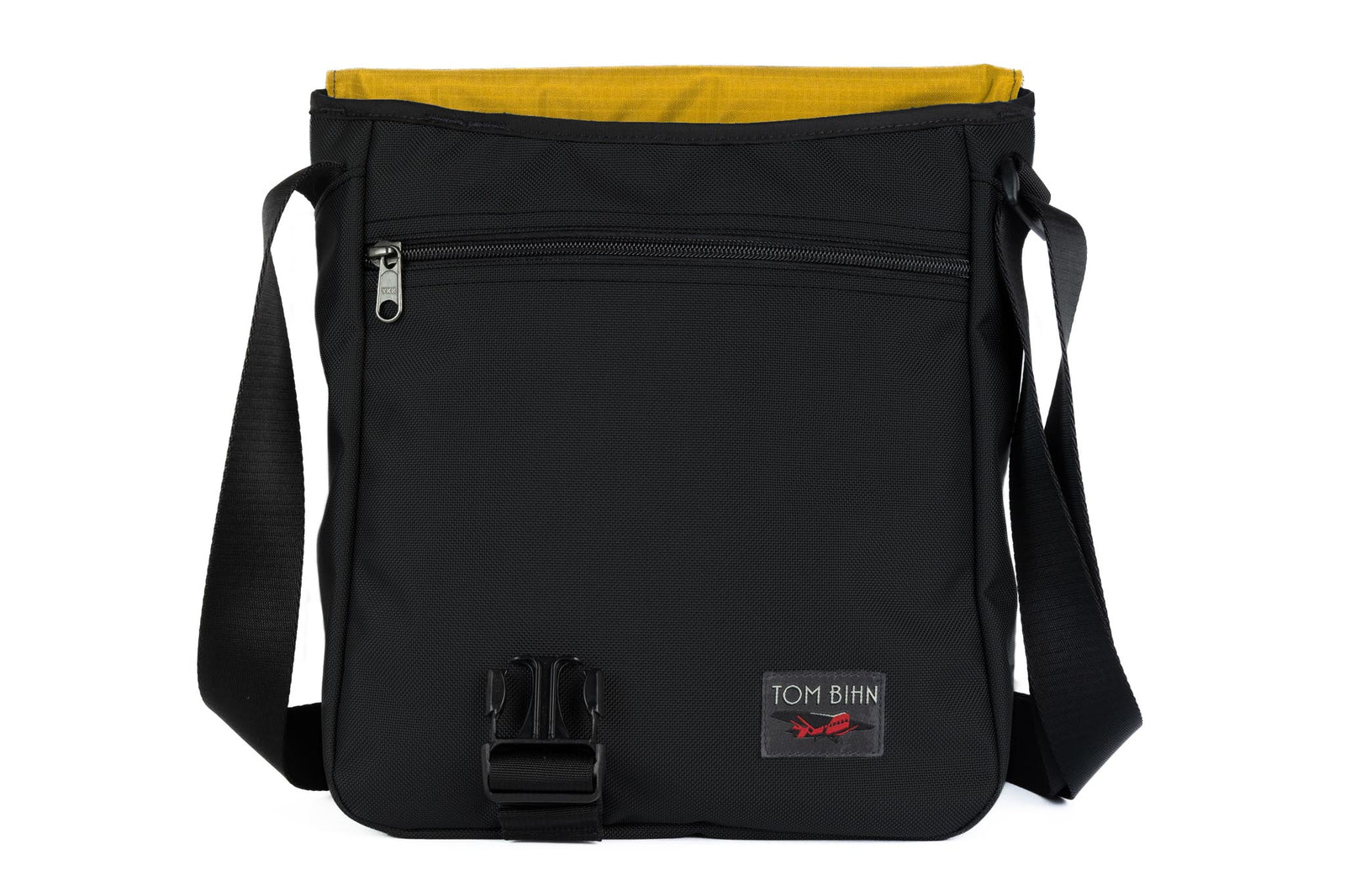 visible variant TB0202-BKRL^^Medium Cafe Bag in Black Ballistic with Marigold 210 Cerylon interior.