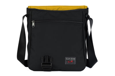 visible variant TB0202-BKRL^^Medium Cafe Bag in Black Ballistic with Marigold 210 Cerylon interior.