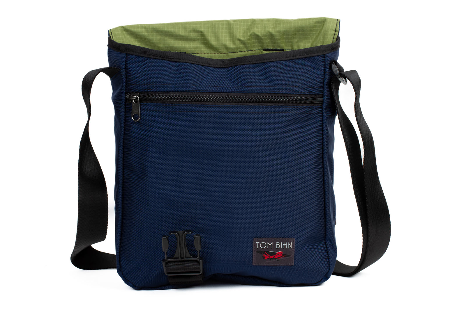 visible variant TB0202-DKML^^Medium Cafe Bag in Deep Blue (dark blue) Ballistic with Moss 210 Cerylon interior.