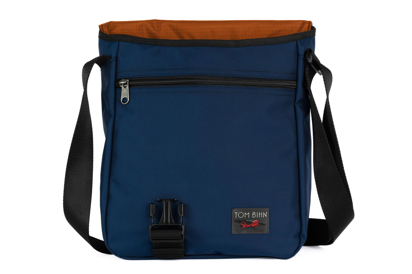 visible variant TB0202-DKPL^^Medium Cafe Bag in Deep Blue (dark blue) Ballistic with Persimmon 210 Cerylon interior.