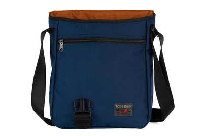 visible variant TB0202-DKPL^^Medium Cafe Bag in Deep Blue (dark blue) Ballistic with Persimmon 210 Cerylon interior.
