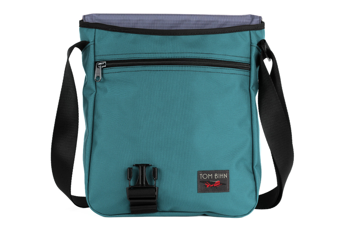 visible variant TB0202-KKDL^^Medium Cafe Bag in Agave (pale greenish-blue) Ballistic with Dusk 210 Cerylon interior.