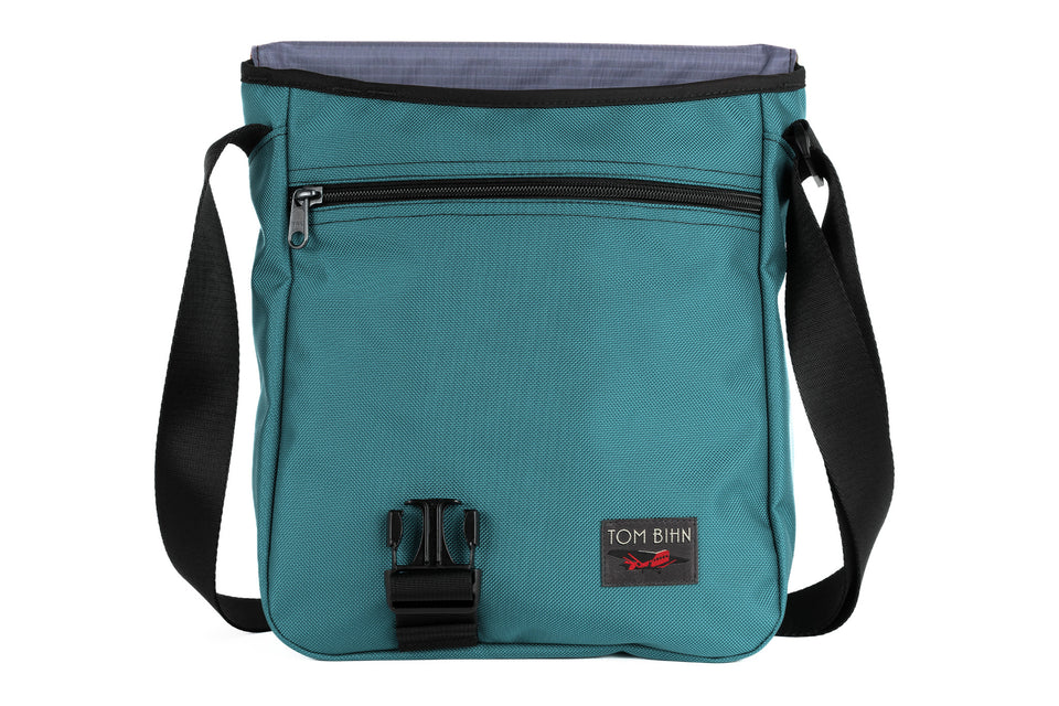 visible variant TB0202-KKDL^^Medium Cafe Bag in Agave (pale greenish-blue) Ballistic with Dusk 210 Cerylon interior.