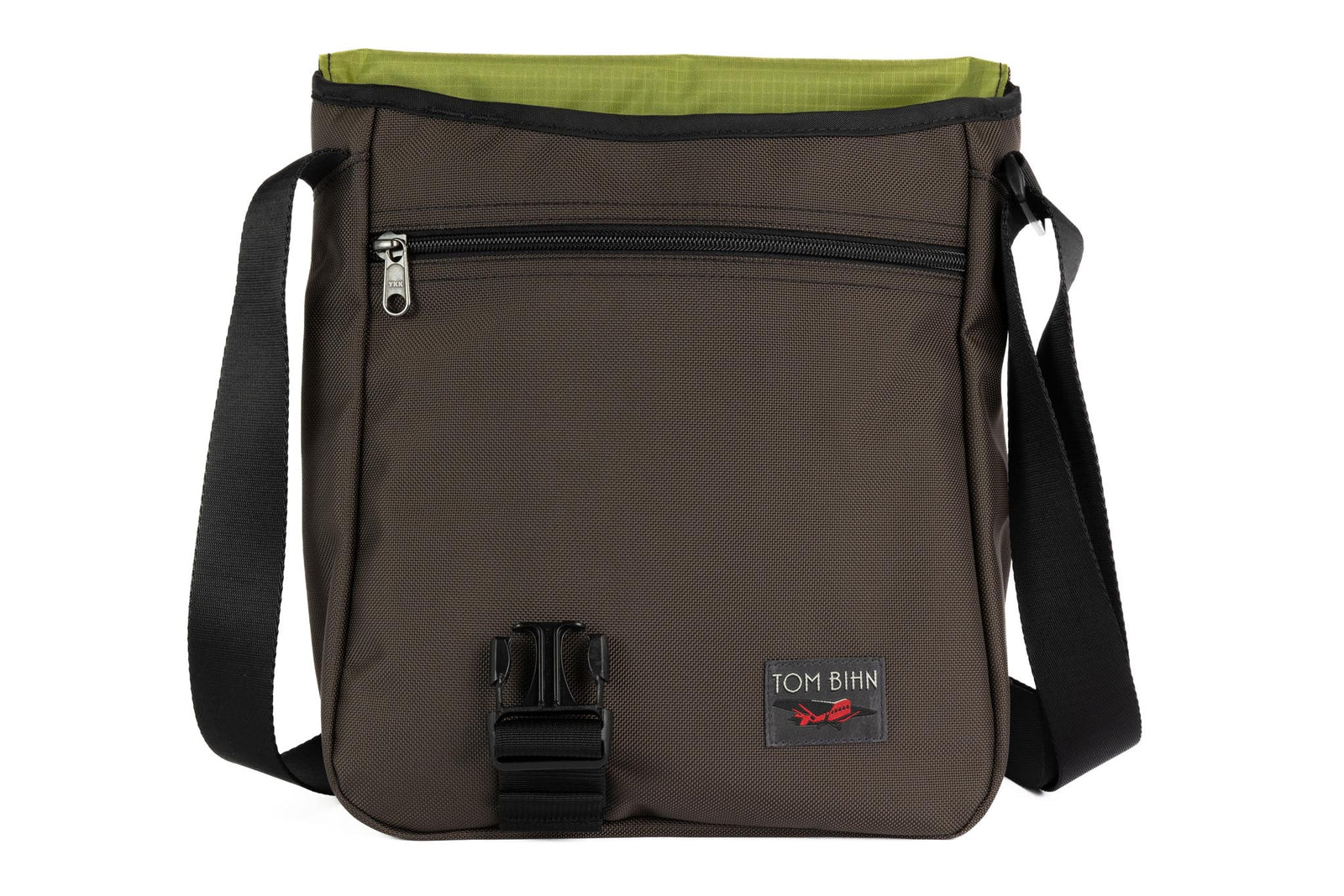 visible variant TB0202-RKML^^Medium Cafe Bag in Ursa (brown-grey) Ballistic with Moss 210 Cerylon interior.