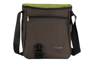 visible variant TB0202-RKML^^Medium Cafe Bag in Ursa (brown-grey) Ballistic with Moss 210 Cerylon interior.
