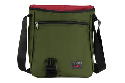 visible variant TB0202-VKSL^^Medium Cafe Bag in Saguaro 630 Ballistic with Sangria (dark red with light red grid) 210 Cerylon interior