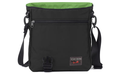 visible variant TB0203-BKML^^Large Cafe Bag in Black Ballistic with a Moss Cerylon interior.