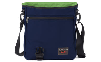 visible variant TB0203-DKML^^Large Cafe Bag in Deep Blue Ballistic with a Moss Cerylon interior.
