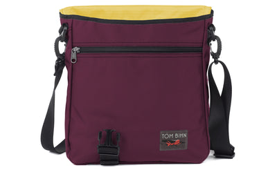 visible variant TB0203-UKRL^^Large Cafe Bag in Aubergine Ballistic with a Marigold Cerylon interior.