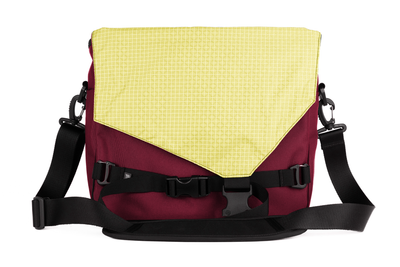 visible variant TB0204-PK2D^^The Maker's Bag in Raspberry (reddish purple) Ballistic with a Lemonade (pale yellow with white grid) 200 Halcyon interior.