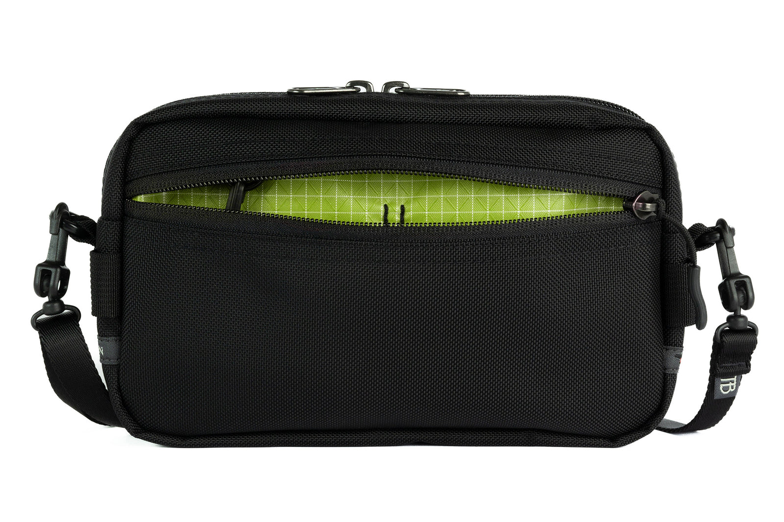 visible variant TB0413-BK1D^^A Side Effect in Black Ballistic with Kiwi (bright green with white grid) 200 Halcyon interior.