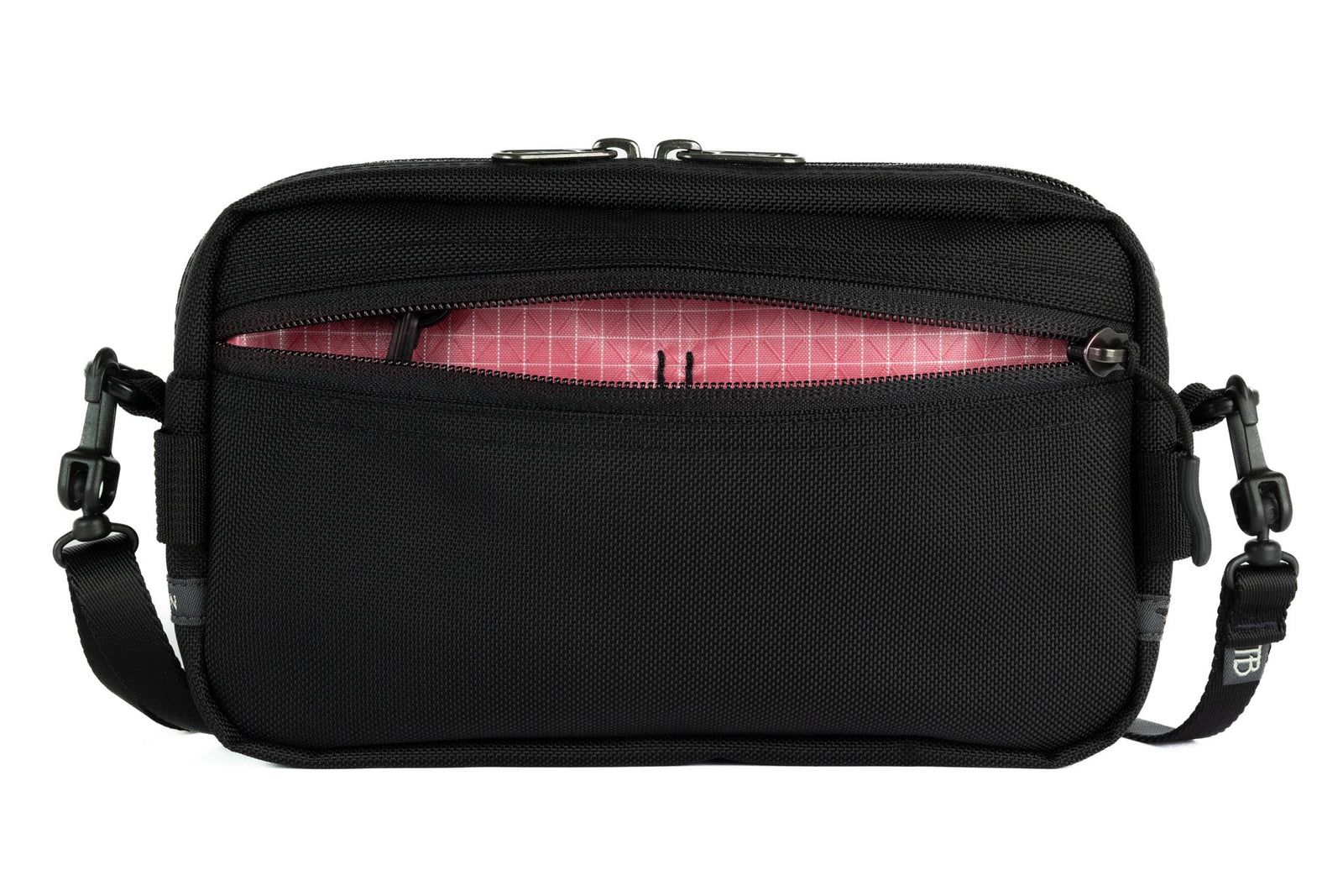 visible variant TB0413-BK4D^^A Side Effect in Black Ballistic with Sakura (pale pink with white grid) 200 Halcyon interior.