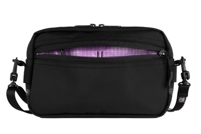 visible variant TB0413-BKYD^^A Side Effect in Black Ballistic with Wisteria (light purple with white grid) 200 Halcyon interior.