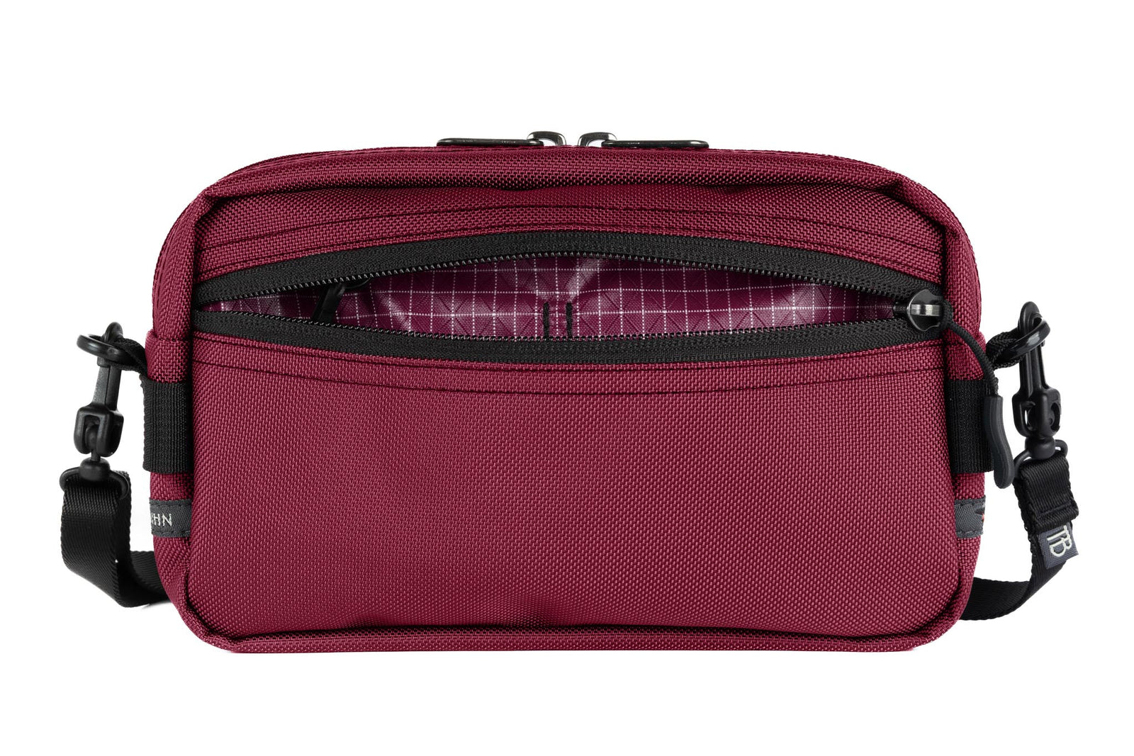 visible variant TB0413-PK5D^^A Side Effect in Raspberry (pale red) Ballistic with Acai (dark purple with white grid) 200 Halcyon interior.