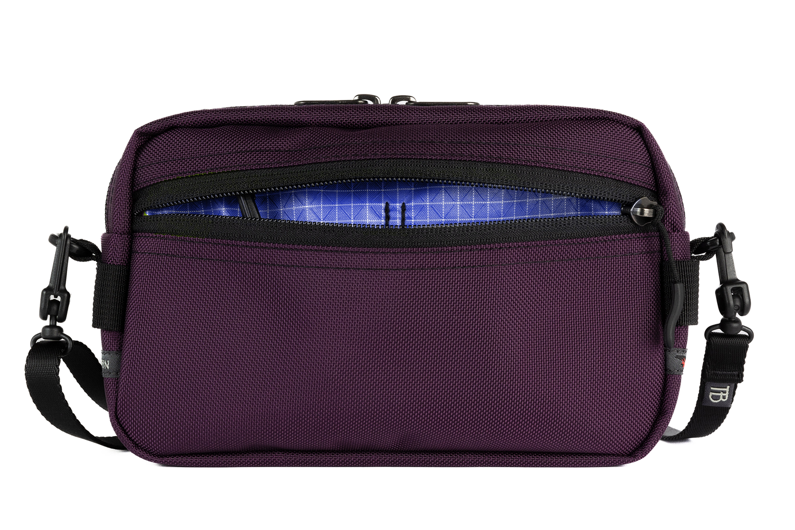 visible variant TB0413-UK9D^^A Side Effect in Aubergine (dark purple) 525 Ballistic with Selkie (purplish-blue with white grid) 200 Halcyon interior.