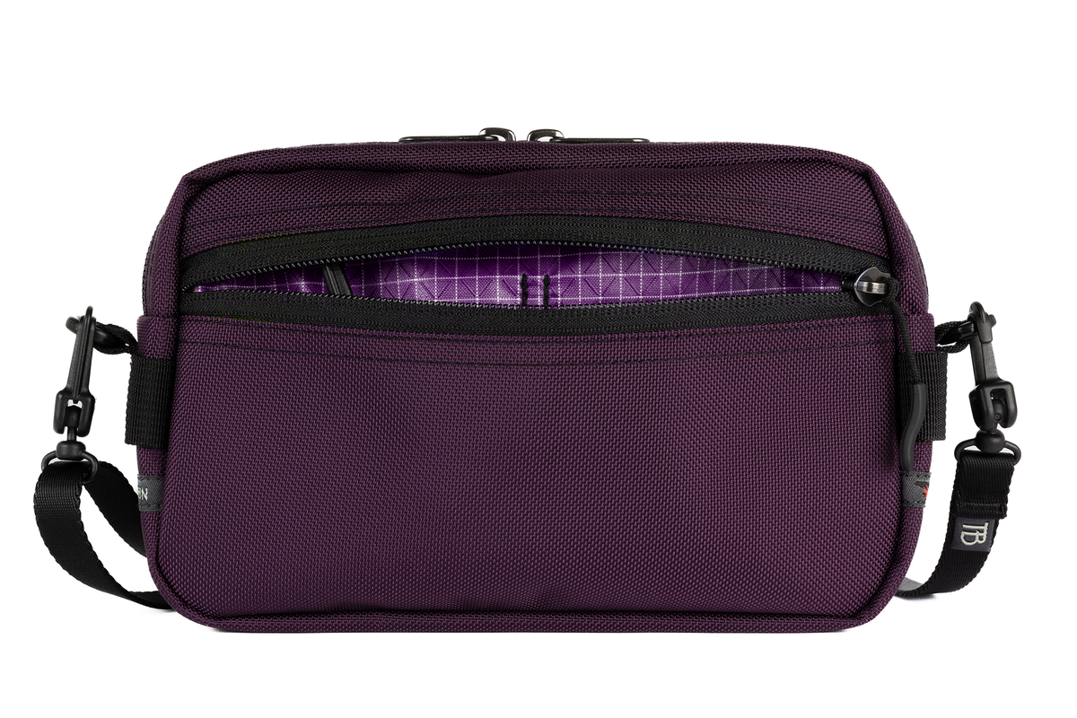 visible variant TB0413-UKUD^^A Side Effect in Aubergine (dark purple) Ballistic with Ultraviolet (purple with white grid) 200 Halcyon interior.