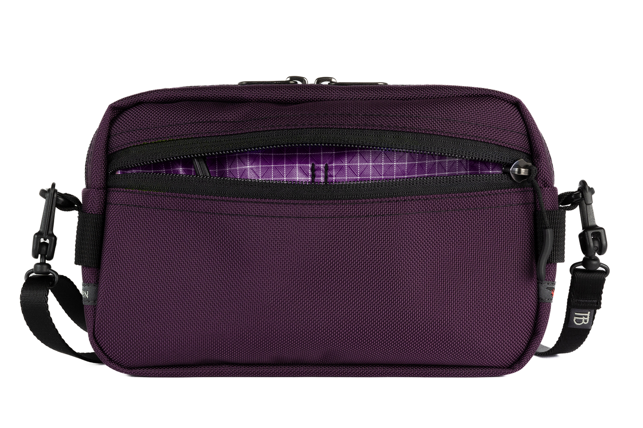 visible variant TB0413-UKUD^^A Side Effect in Aubergine (dark purple) Ballistic with Ultraviolet (purple with white grid) 200 Halcyon interior.