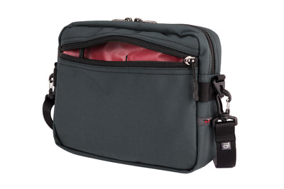 visible variant TB0414-GKSL^^The Side Kick in Nebulous Grey (medium grey) Ballistic with an Sangria (red with dark red grid) 210 Cerylon interior.
