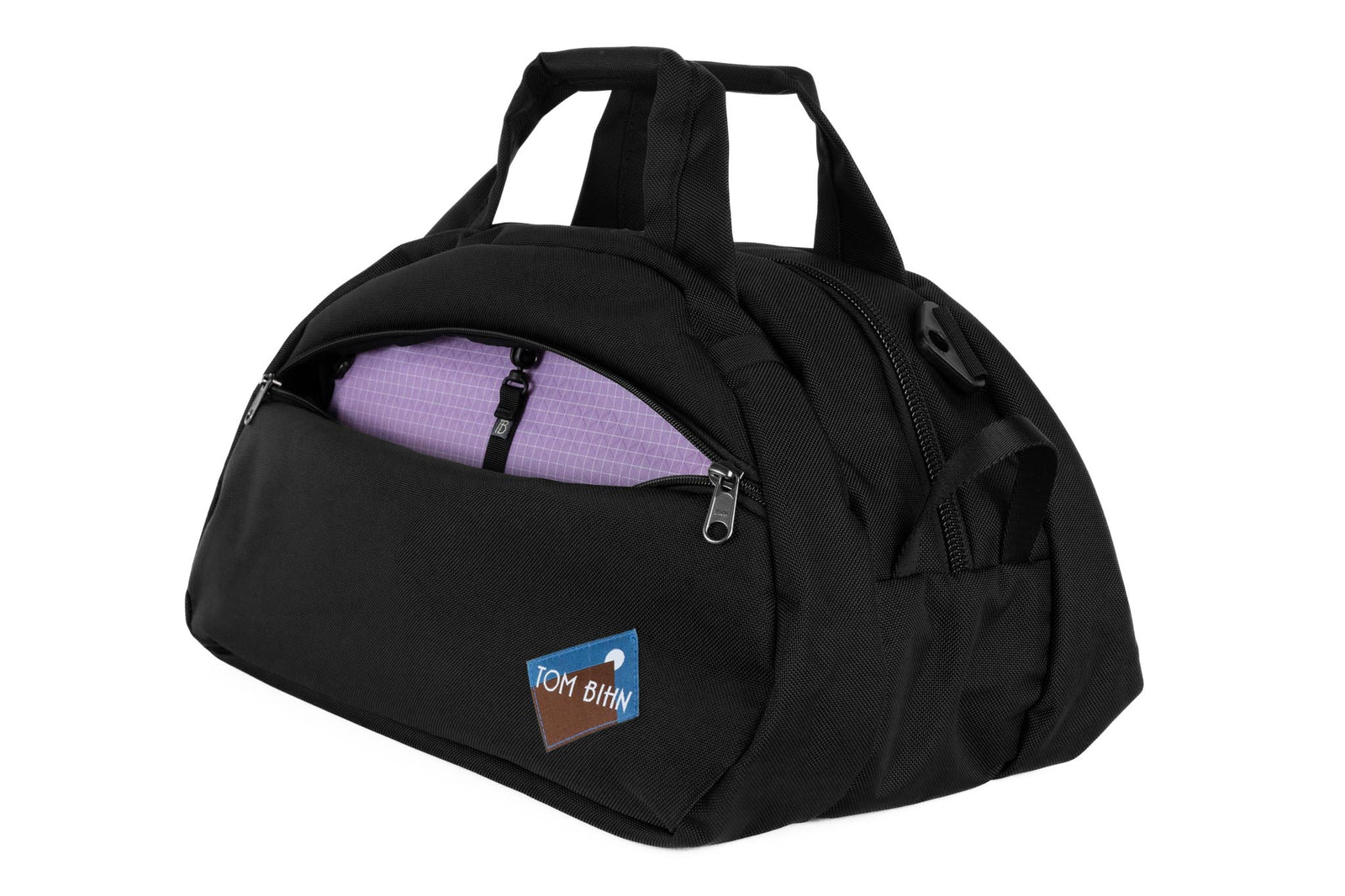 visible variant TB0435-BKYD^^The Old School Carry All in Black 630 Ballistic with a Wisteria 200 Halcyon interior