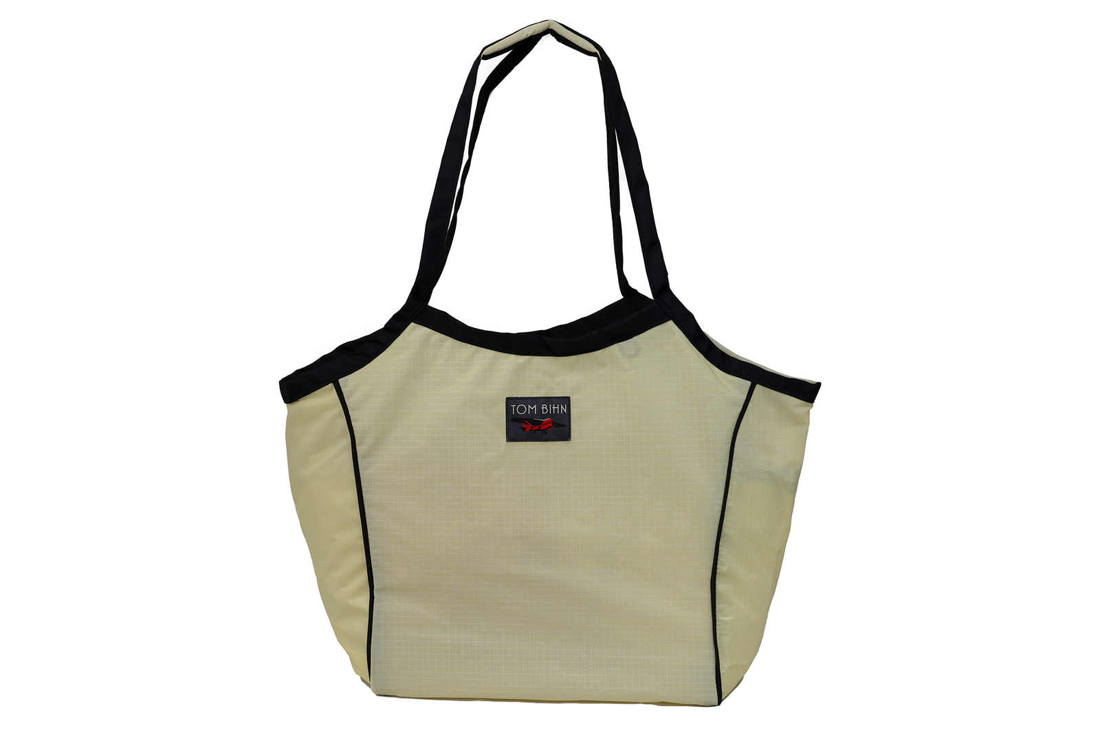 visible variant TB0610-2D^^The Original Large Shop Bag in Lemonade (light yellow with white grid) 200 Halcyon.