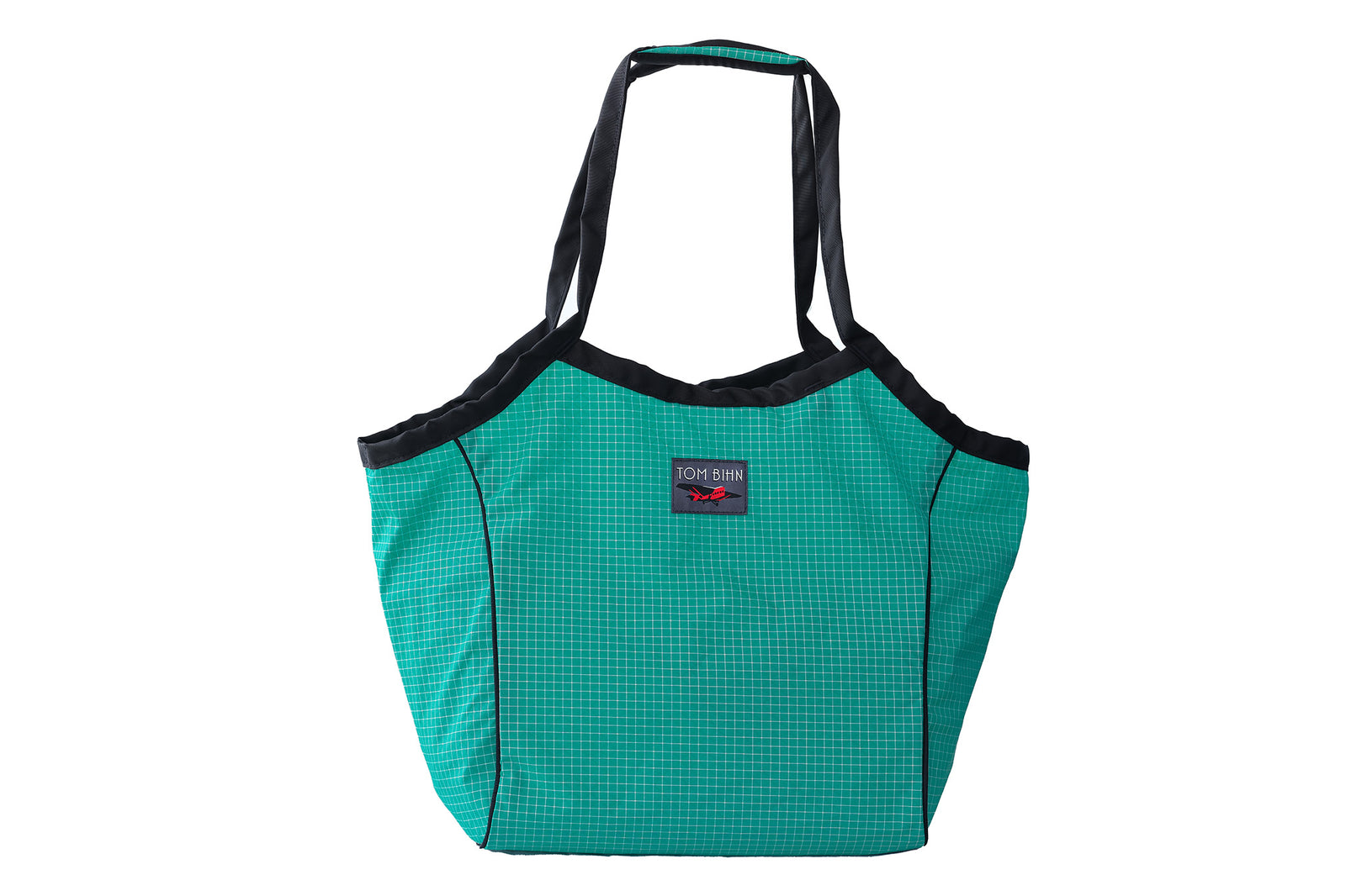 visible variant TB0610-ED^^The Original Large Shop Bag in Sitka (bluish-green with white grid) 200 Halcyon.