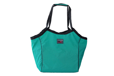 visible variant TB0610-ED^^The Original Large Shop Bag in Sitka (bluish-green with white grid) 200 Halcyon.
