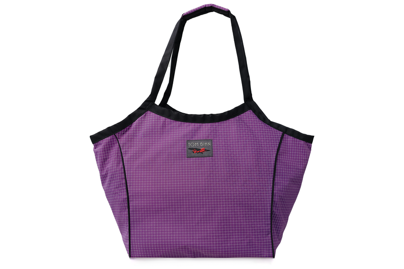 visible variant TB0610-UD^^The Original Large Shop Bag in Ultraviolet (purple with white grid) 200 Halcyon.