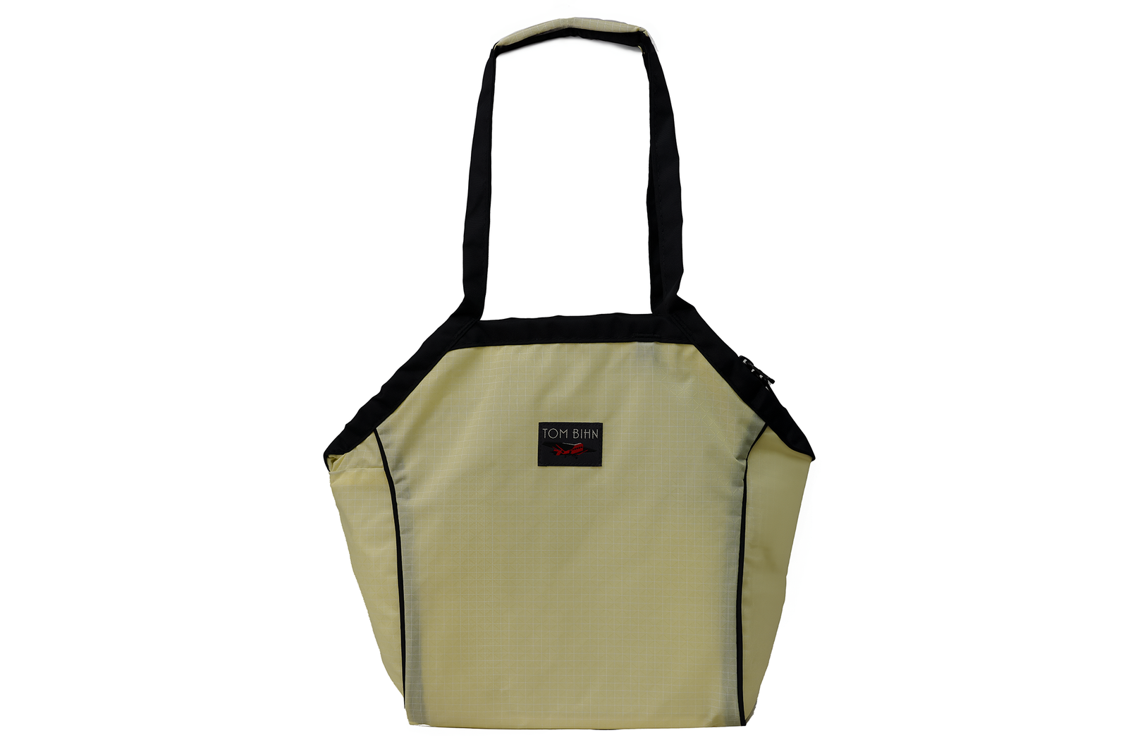 visible variant TB0612-2D^^A Small Zip-Top Shop Bag in Lemonade (light yellow with white grid) 200 Halcyon.