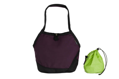 visible variant TB0660-UK1D^^A Swift in Aubergine Ballistic with Kiwi (bright green with white grid) 200 Halcyon interior and Yarn Stuff Sack.