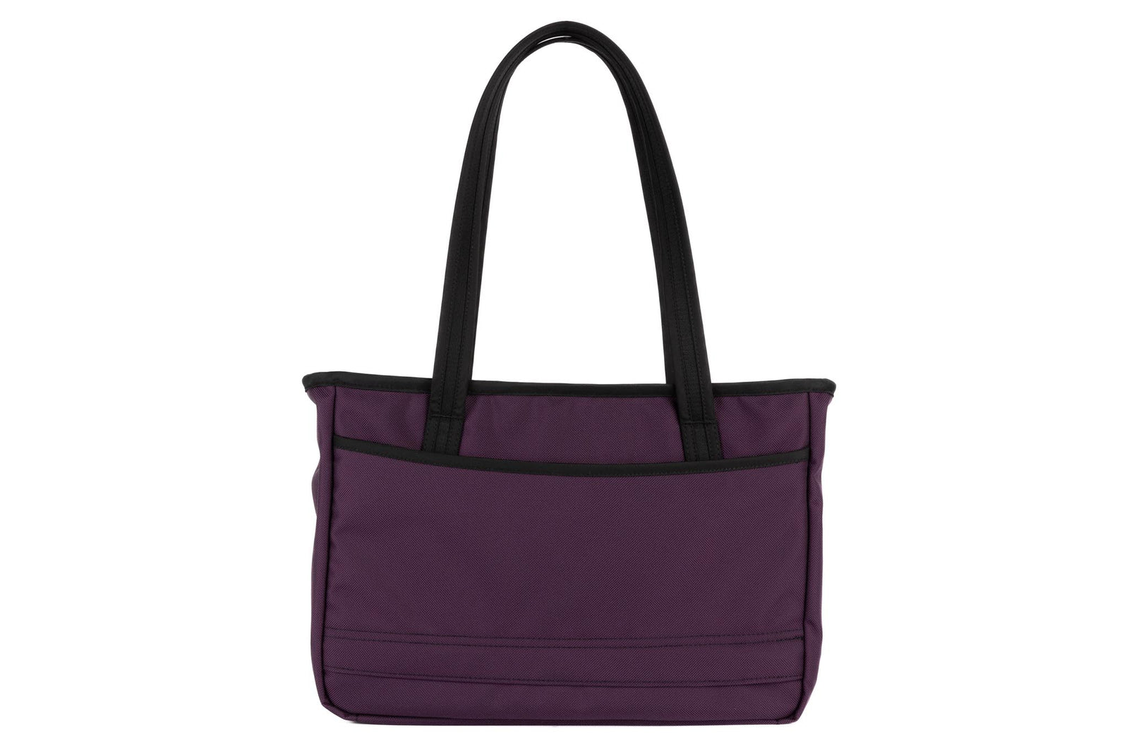 visible variant TB0715-UKYD^^Back of the Nomad Tote in Aubergine Ballistic.