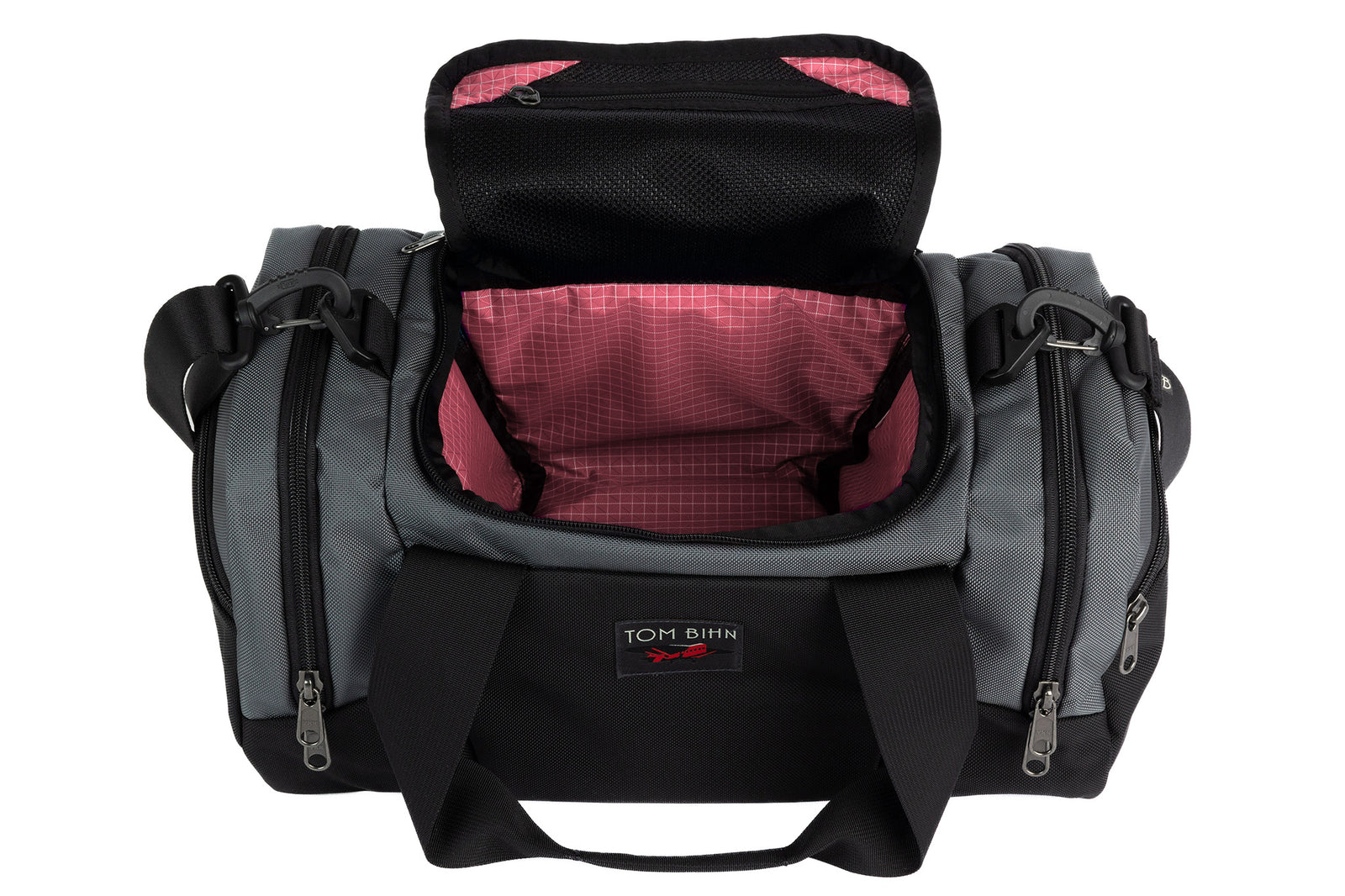visible variant TB0904-GK4D^^The Night Flight Travel Duffel in Nebulous Grey Ballistic with an Sakura 200 Halcyon interior.