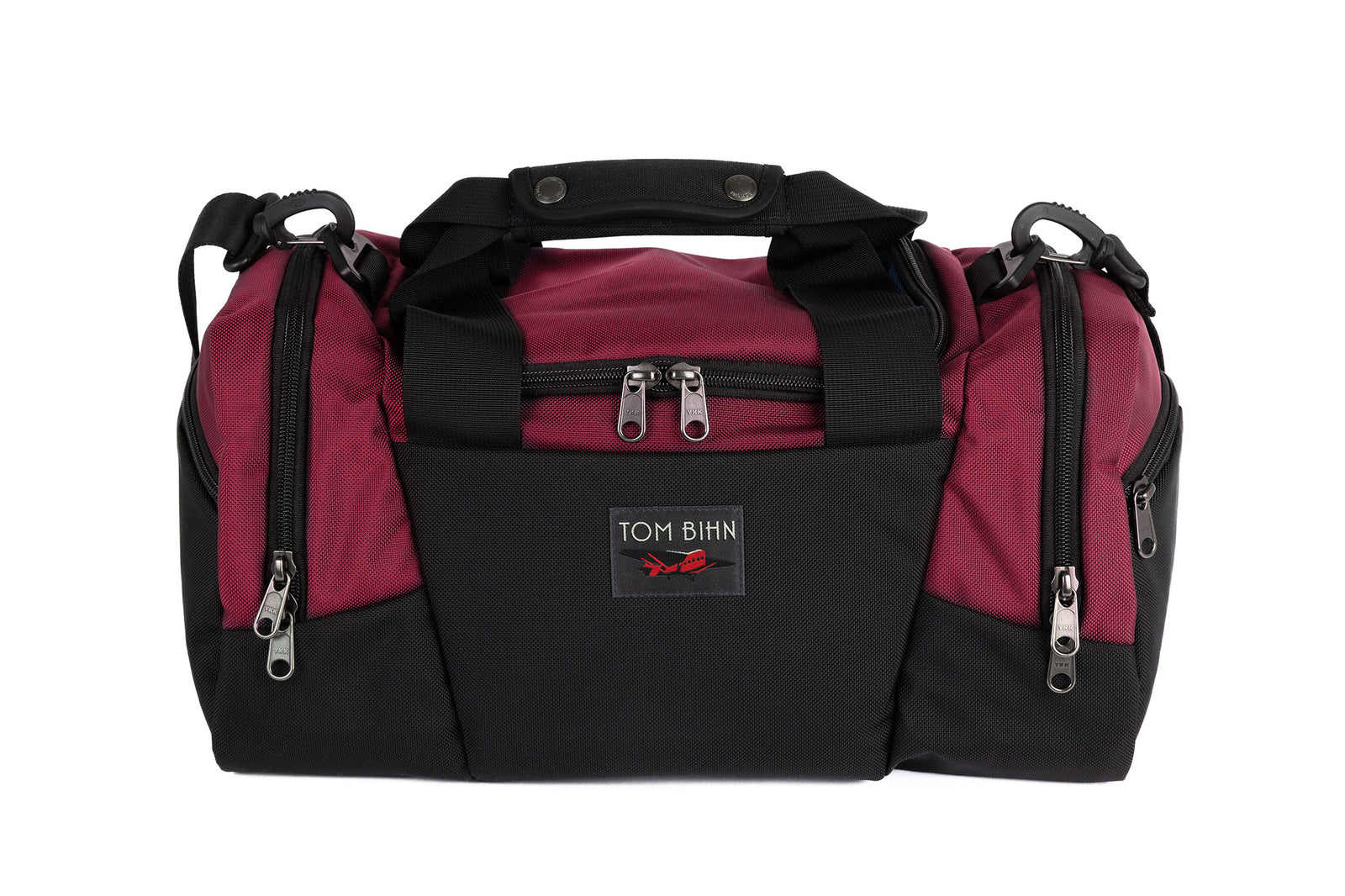 visible variant TB0904-PKML^^The Night Flight Travel Duffel in Raspberry Ballistic.
