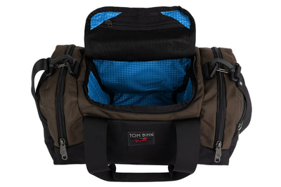 visible variant TB0904-RKLD^^The Night Flight Travel Duffel in Ursa Ballistic with a Island 200 Halcyon interior.