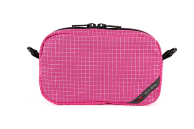visible variant TB0919-PD^^An all-fabric Cerise pink with white grid pattern 3D Organizer Cube.