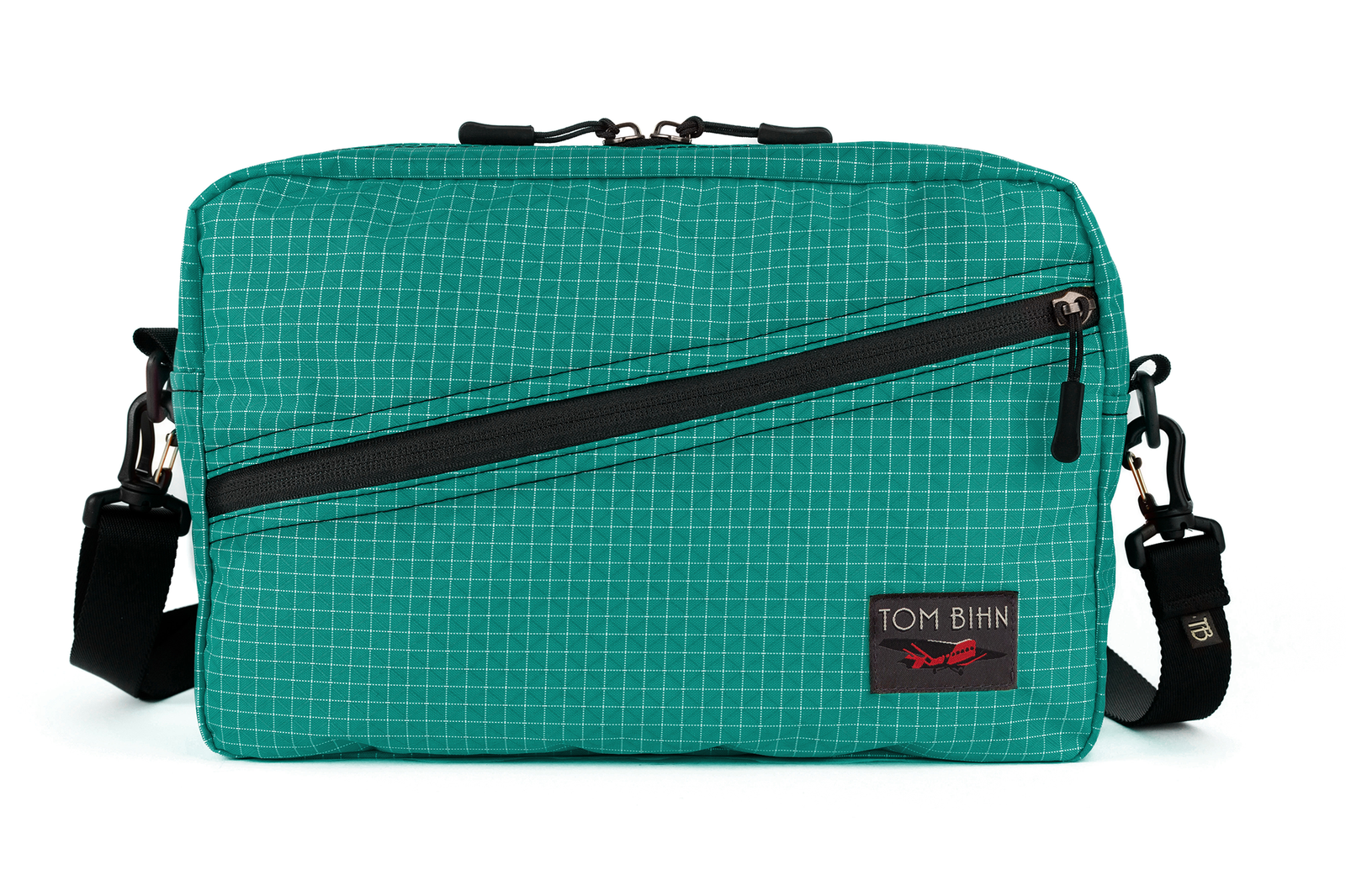visible variant TB0921-ED^^A Packing Cube Shoulder Bag in Kelpie (bluish-green with white grid) 200 Halcyon