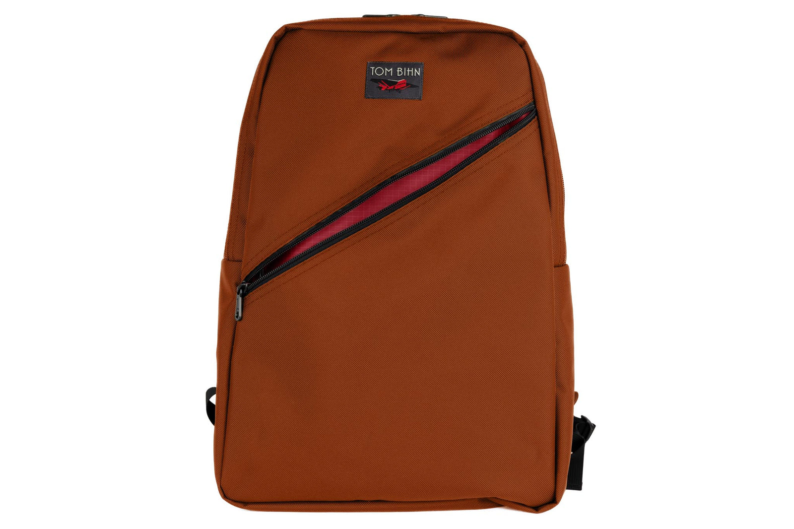 visible variant TB0922-TKSL^^Daylight Backpack in Burnt Orange Ballistic with Sangria (red with light red grid) 210 Cerylon interior