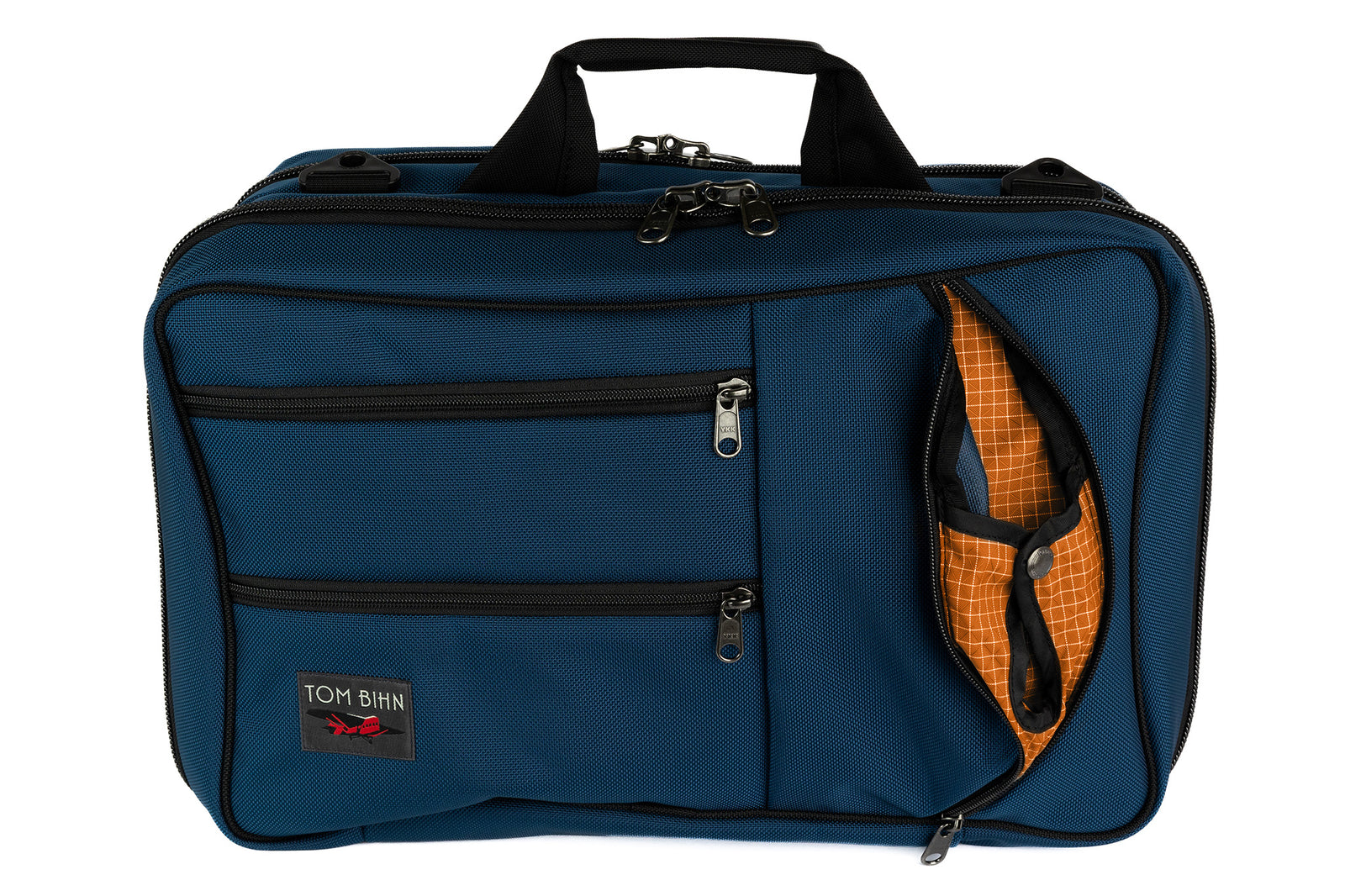 visible variant TB0952-DKZD^^A Western Flyer in Navy (blue) 1050 Ballistic with an Zest (orange with white grid) 200 Halcyon interior.